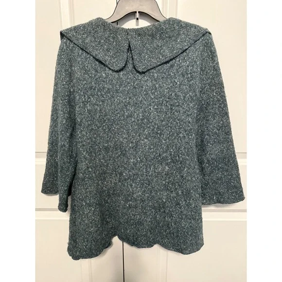 Cupio Blue Ruffle Open Front Cardigan Sweater Women's Size Large - Picture 5 of 7